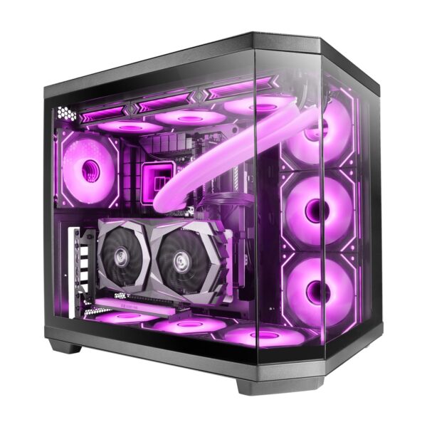 mars gaming mc 3tcore atx gehaeuse Mars Gaming MC-3TCORE ATX-Gehäuse mit dreifach gehärtetem Glas, Dual-Chamber, Schwarz