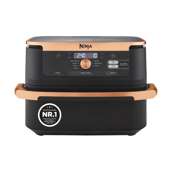 ninja foodi flexdrawer af500eucp heissluftfritteuse Ninja Foodi FlexDrawer Heißluftfritteuse, 10,4 L, Dual Zone, Schwarz/Kupfer