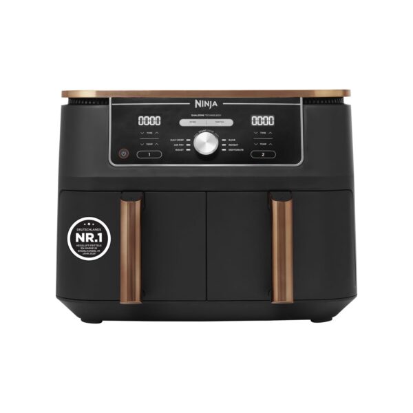 Ninja Foodi MAX Dual Zone Heißluftfritteuse AF400EUCP, 9,5 L, Kupfer/Schwarz