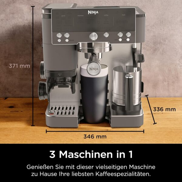 ninja luxe cafe premier es601eugm detail 1 Ninja Luxe Café Premier: 3 Maschinen in 1, Maße 371 x 346 x 336 mm