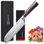 PAUDIN 17,8 cm Santoku-Messer aus 5Cr15MoV-Stahl mit Pakkaholzgriff