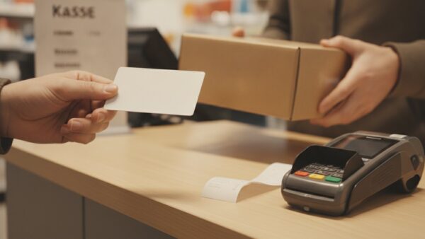 payback expert bild 3b Kundenkarte wird an der Ladenkasse beim Kauf einer Soundbar übergeben