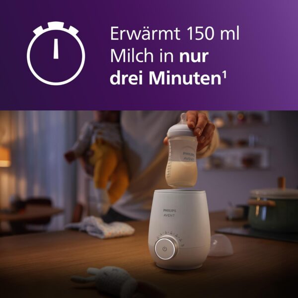 philips avent premium flaeschchenwaermer scf358 detail 1 Philips Avent Premium-Fläschchenwärmer erwärmt 150 ml Milch in drei Minuten