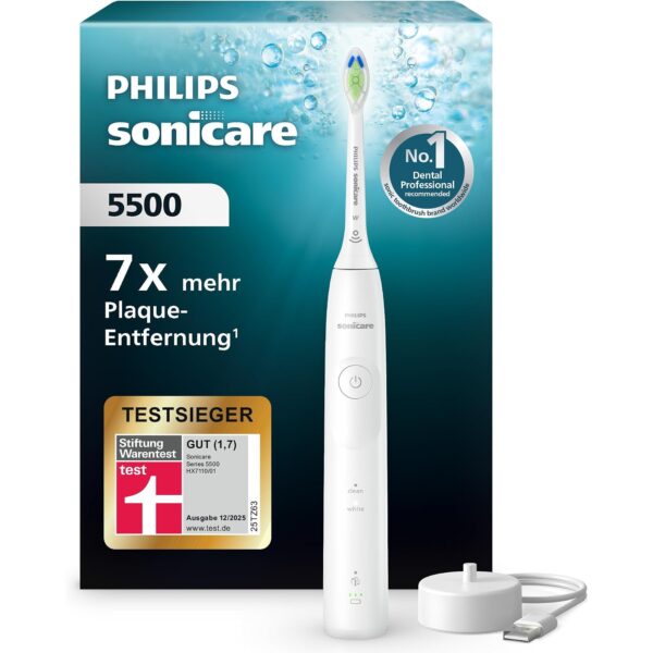 Philips Sonicare 5500 elektrische Zahnbürste HX7110/01 Weiß