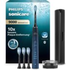 Philips Sonicare DiamondClean 9000 Schallzahnbürste mit 4 C3 Premium Plaque Defense-Bürstenköpfen, Aquamarine (HX9911/89)