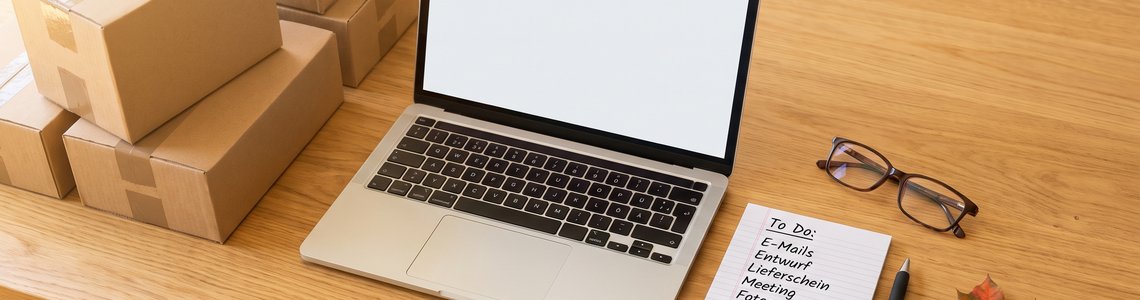 Prime Deal Days 2026 Bilanz: Versandkartons und Laptop auf dem Schreibtisch