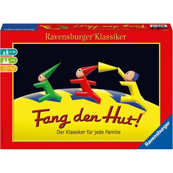 Ravensburger 26736 Fang den Hut - Hütchenspiel für 2-6 Spieler, Familienspiel ab 6 Jahren