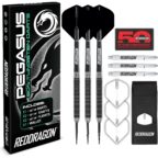 RED DRAGON Darts - Pegasus Profi 80% Tungsten Darts Set | Erhältlich mit Dartpfeile Metallspitze 21g, 23g, 24g, 25g, 26g, 28g, 30g Steeldarts | Dart Pfeile mit Flights, Schäften &