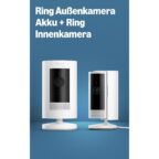 Ring Kamera-Set: Außenkamera Akku (Stick Up Cam) mit Innenkamera 2. Gen