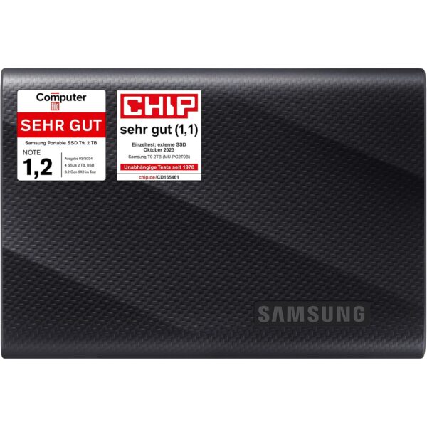 samsung portable ssd t9 2tb Samsung Portable SSD T9, 2 TB, USB 3.2 Gen 2x2, MU-PG2T0B/EU