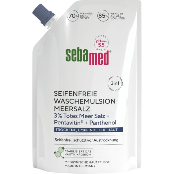 sebamed waschemulsion meersalz nachfuellbeutel SEBAMED seifenfreie Waschemulsion Meersalz Nachfüllbeutel 400 ml