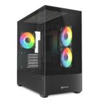 Sharkoon MK6 RGB Micro-ATX PC-Gehäuse mit drei ARGB-Lüftern