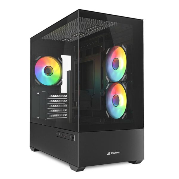 Sharkoon MK6 RGB Micro-ATX PC-Gehäuse mit drei ARGB-Lüftern