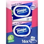 Tempo Feuchte Toilettentücher Sanft & Pur Megapack 16 Packungen mit je 42 Tüchern