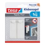 tesa Klebenagel für Tapete & Putz, 1 kg - 2 Nägel inkl. Powerstrips