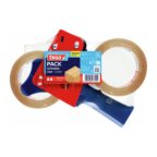 tesa tesapack Strong Paketbandabroller - Set mit 2 x PVC-Klebebändern Single