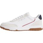Tommy Hilfiger Herren Th Basket Core Leather Suede Mix Fm0fm05881 Low Top 40 EU Blue Rwb
