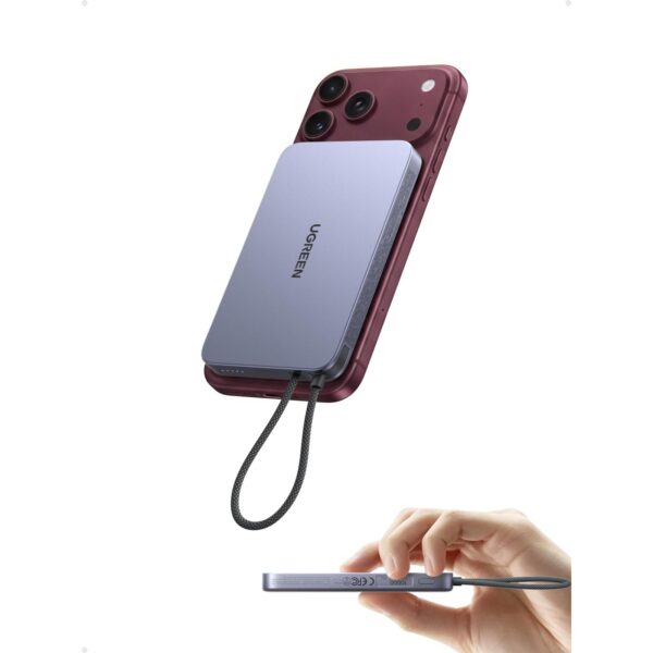 ugreen magflow air ultra slim powerbank 10000mah UGREEN MagFlow Air Ultra Slim Powerbank 10.000 mAh mit Qi2 25W und integriertem USB-C-Kabel