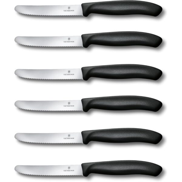 victorinox swiss classic fruehstuecksmesser 6er set schwarz Victorinox Swiss Classic Frühstücksmesser 6er-Set schwarz mit Wellenschliff