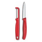 Victorinox Swiss Classic Gemüsemesser Set mit Sparschäler, 2-tlg., Rot