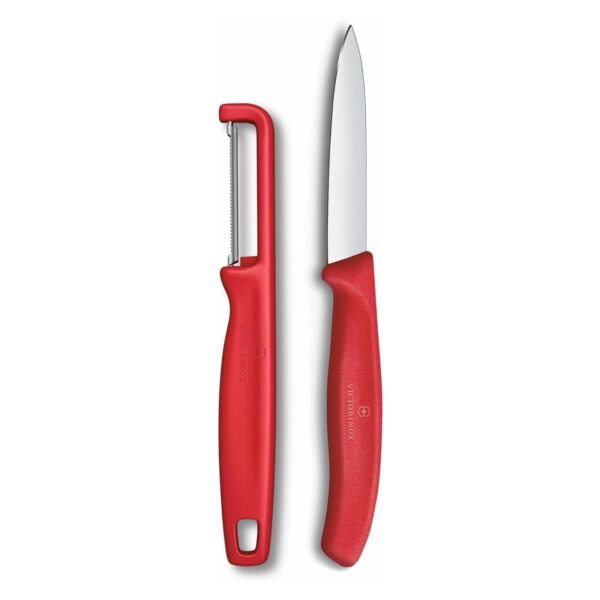 victorinox swiss classic gemuesemesser set sparschaeler Victorinox Swiss Classic Gemüsemesser Set mit Sparschäler, 2-tlg., Rot