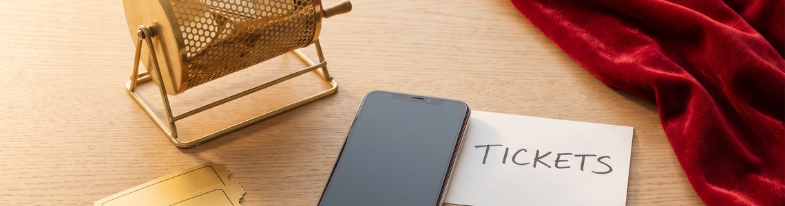 Lostrommel, Eintrittskarten und Smartphone als Symbol für die Wetten dass Ticketverlosung