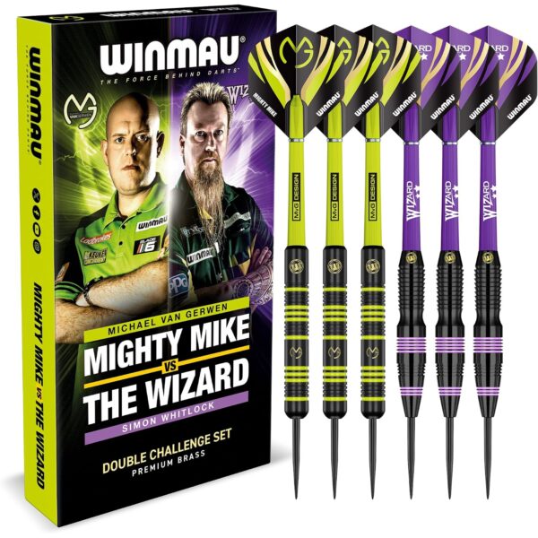 winmau mvg whitlock steeldarts doppelset WINMAU Darts Michael MvG van Gerwen gegen Simon The Wizard Whitlock Doppelset 22 g Steeldarts