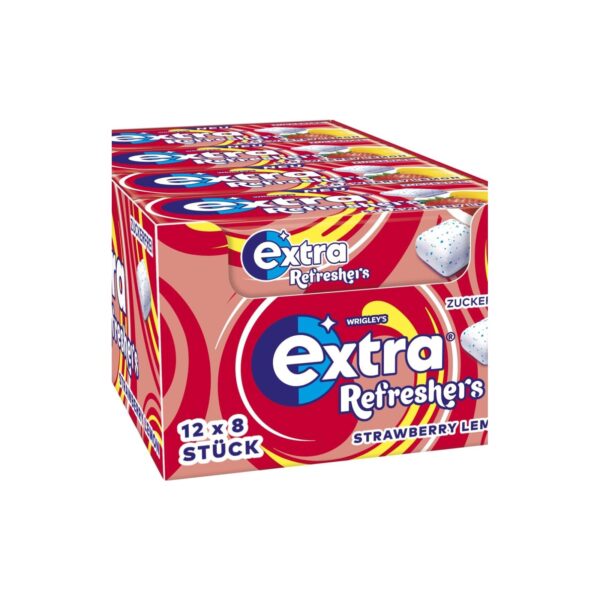 Wrigley's EXTRA Refreshers Strawberry Lemon zuckerfreie Kaugummis 12x8 Stück