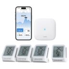 X-Sense WLAN Hygrometer Thermometer Innen mit LCD-Display, STH0A41 Weiß STH0A41 Kits + SBS50 Basisstation