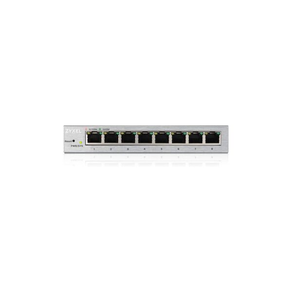 Zyxel Gigabit Web Managed Switch mit 8 Ports, Plug & Play, unterstützt VLAN, QoS, IGMP & LAG, lüfterlos [GS1200-8]