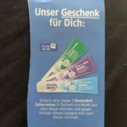 DM: mit original Papier Coupon gratis Zahncreme