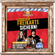 Eine Freikarte pro Kunde durch Newsletter-Anmeldung für das Düsseldorfer Oktoberfest am 10.09.2026