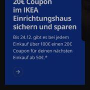 Ikea 20€ Coupon ab 100€ Einkaufswert