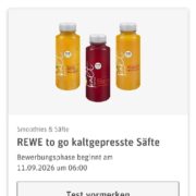 REWE Produkttests: Bewerbung ab 11.9., Testprodukte gratis