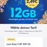 lyca Mobile / 12 GB für 2,49 Euro / 24 Verlängerungen