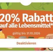 Müller App: 20% auf Lebensmittel inkl. Bio- und Kindernahrung