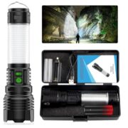 LED Taschenlampe Aufladbar 250000 Lumen 5 Leuchtmodi mit 5000 mAh für 7,99€ statt 15,99€