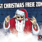 "Last Christmas freie Zone" gratis Postkarte, Aufkleber & Plakat