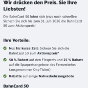 my BahnCard 50 reduziert