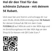 25.-28.6. 5€ Rabatt bei Ikea ab 10€