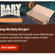 Burger King App: Baby Burger fangen App Spiel Kronen sammeln