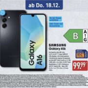 Aldi (Nord): Galaxy A16 ab dem 18.12. für 99,99 €