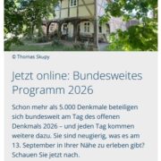 Vorankündigung: Tag des offenen Denkmals