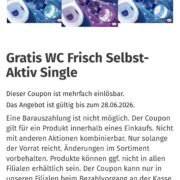 [Müller] Gratis WC Frisch Selbst-Aktiv Single mit der Müller App in der Filiale