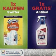 dm Aktion: 1x Swiffer Produkt kaufen & Antikal Spray GRATIS erhalten!