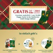 Lindt: Hol dir einen Happy Socks Gutschein oder erhalte die Chance auf 1 von 10.000 Sockenpaaren