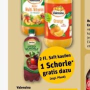 Rewe: Kaufe 2 Flaschen Valensina Saft und erhaltet 1 Schorle gratis