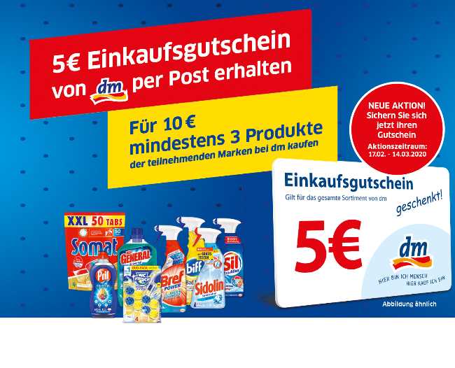 5€ dm Gutschein bekommen Henkel Produkte in Wert 10€ kauft
