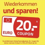 Bei Roller einkaufen und einen 20 € Coupon für den nächsten Einkauf ab 49 € erhalten