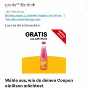Mcdonald's App: gratis Lipton Sensations Pink Flasche